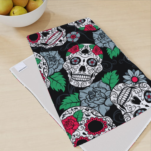 Tea Towel - Skulls and Roses - printonitshop