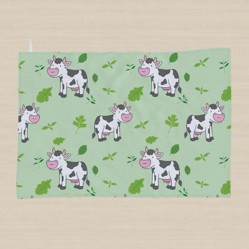 Tea Towel - Cows Light Green - printonitshop