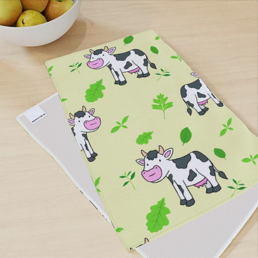 Tea Towel - Cows Light Yellow - printonitshop