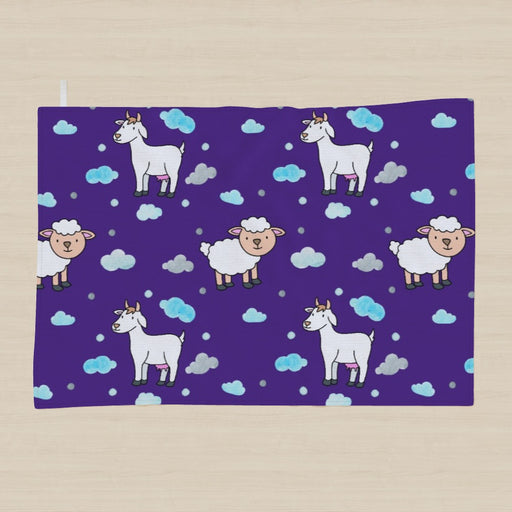 Tea Towel - Goat and Sheep Purple - printonitshop