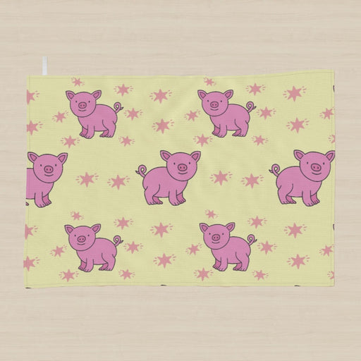Tea Towel - Pigs on Yellow - printonitshop