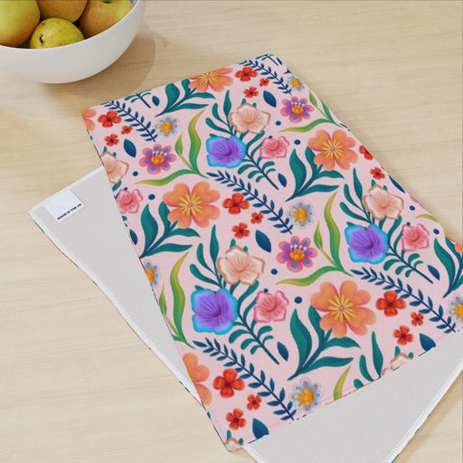 Tea Towel - Very Floral Peach - printonitshop