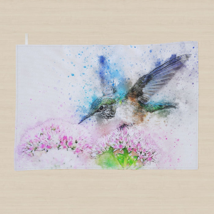 Tea Towel - Watercolour Hummingbird - printonitshop