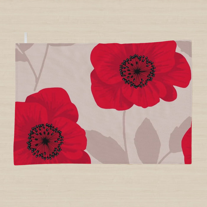 Tea Towel - Red Flowers - printonitshop