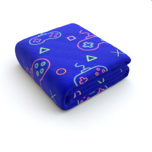 Blanket - Gaming Neon Blue - printonitshop