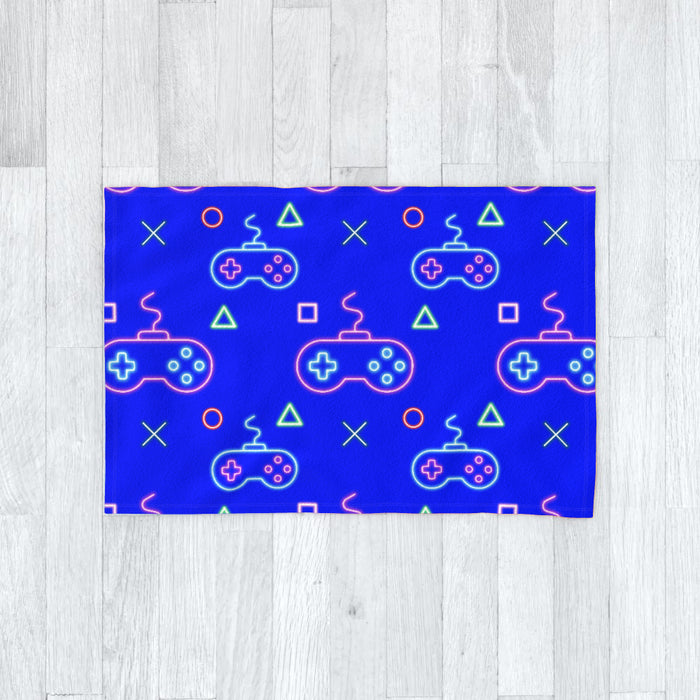 Blanket - Gaming Neon Blue - printonitshop