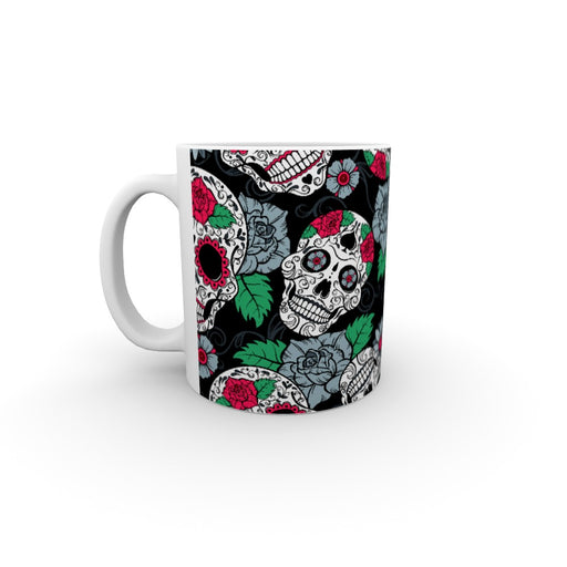 11oz Ceramic Mug - Skulls and Roses - printonitshop