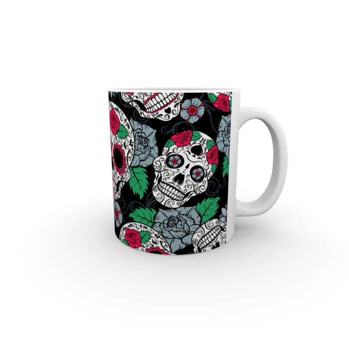 11oz Ceramic Mug - Skulls and Roses - printonitshop