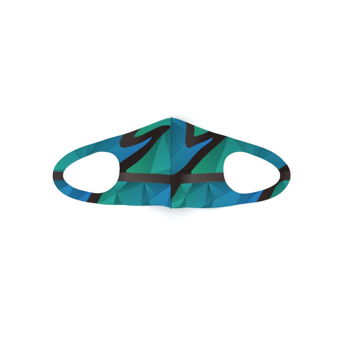Ear Loop Mask - Abstract Waves Blue / Green - printonitshop