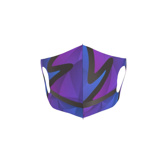 Ear Loop Mask - Abstract Waves Blue / Purple - printonitshop