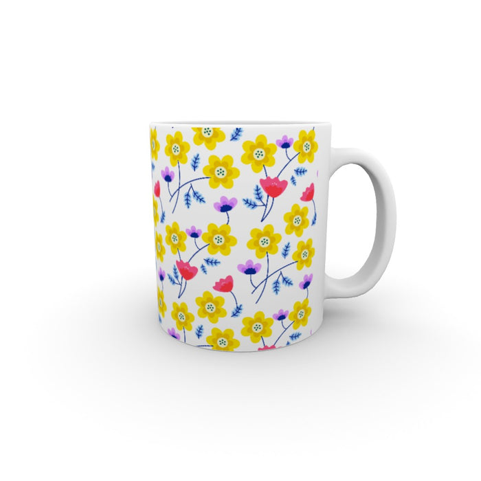 11oz Ceramic Mug - Yellow Flowers - printonitshop
