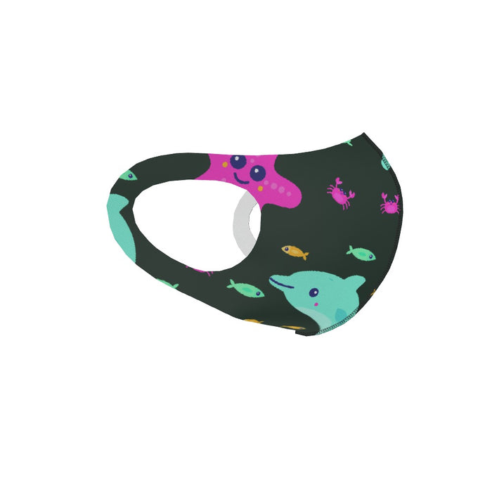 Ear Loop Mask - Dolphin ans Starfish Dark - printonitshop