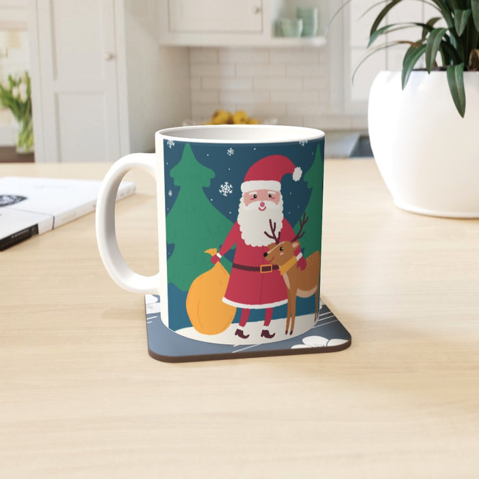 11oz Ceramic Mug - Santa and the Reindeer - printonitshop