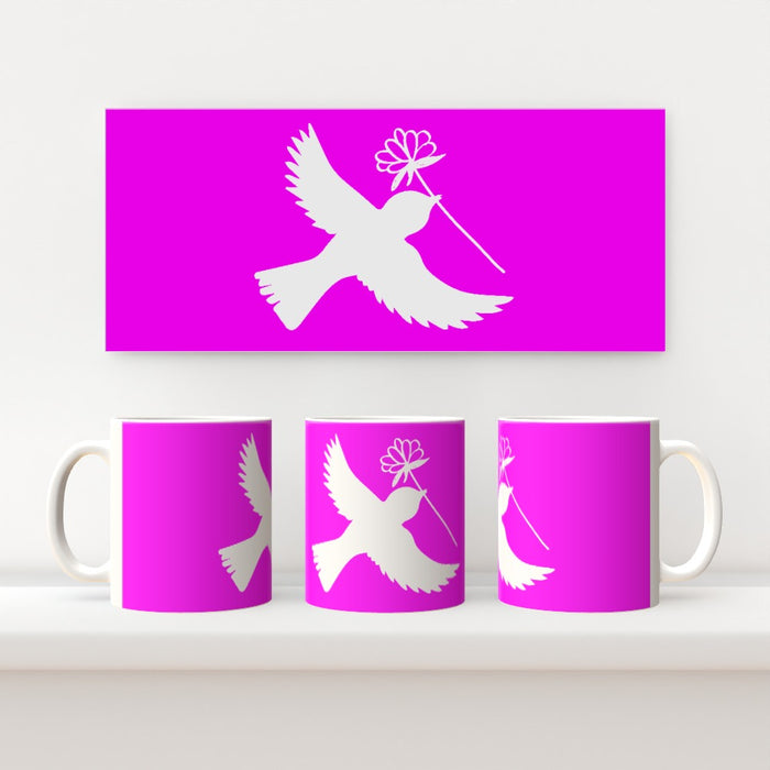 11oz Ceramic Mug - Pink Dove - printonitshop