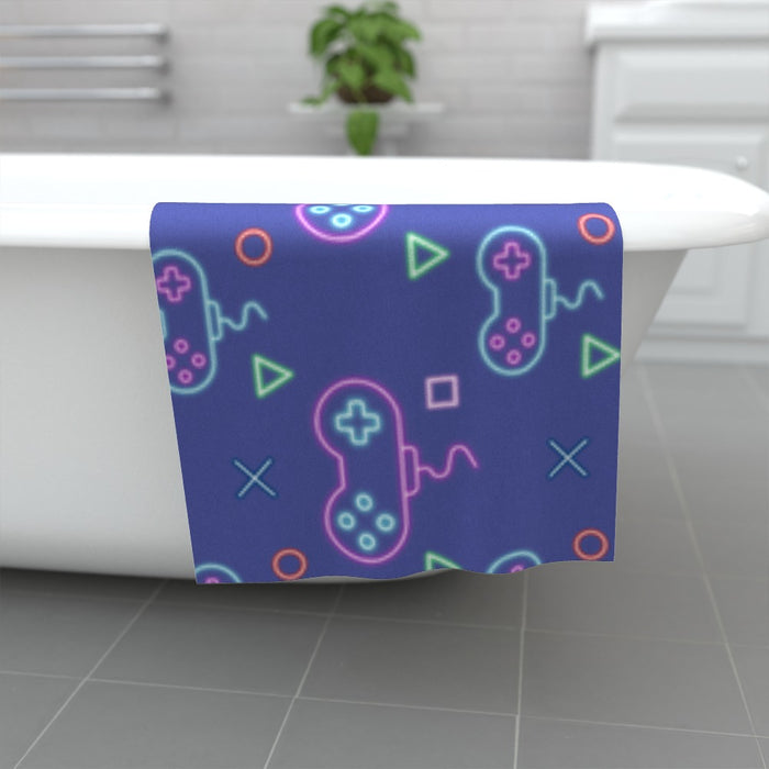 Towel - Gaming Neon Light Purple - Print On It