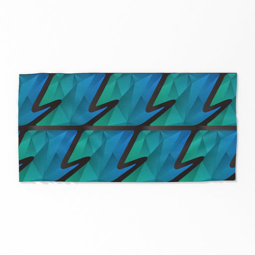 Towel - Abstract Waves Blue/Green - Print On It