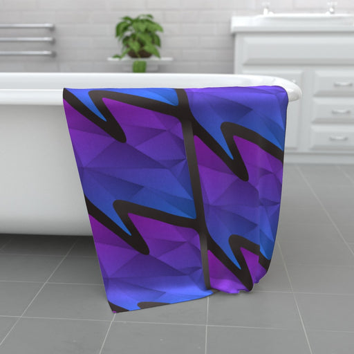 Towel - Abstract Waves Blue/Purple - Print On It
