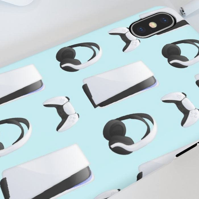 iPhone Cases - PS5 Light Blue - printonitshop