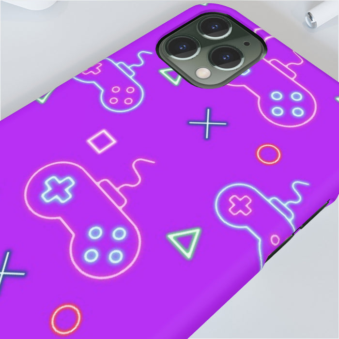 iPhone Cases - Gaming Neon Light Purple - printonitshop