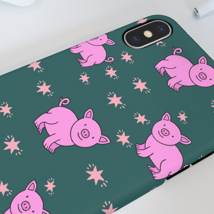 iPhone Cases - Pigs on Green - printonitshop
