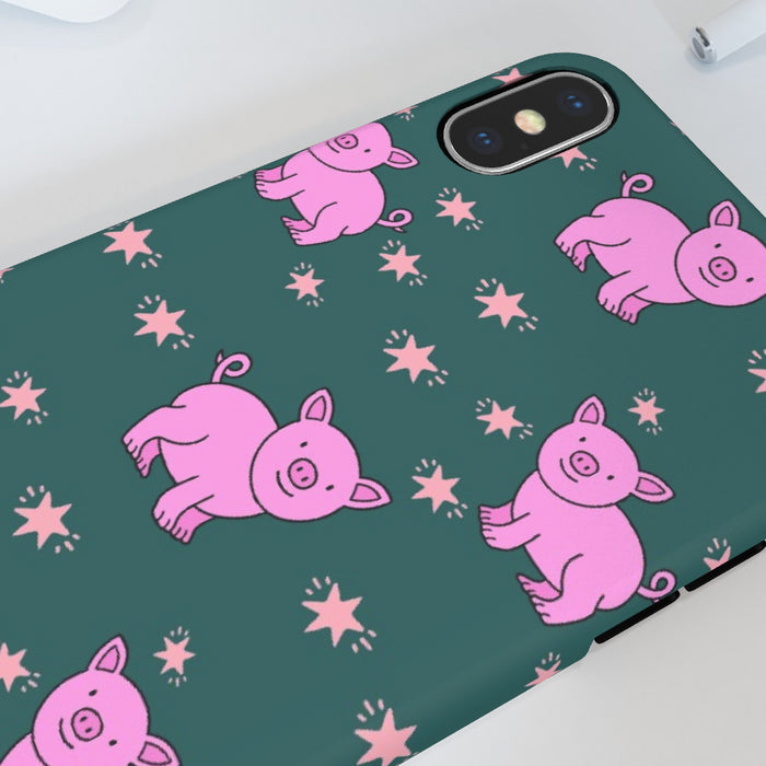 iPhone Cases - Pigs on Green - printonitshop