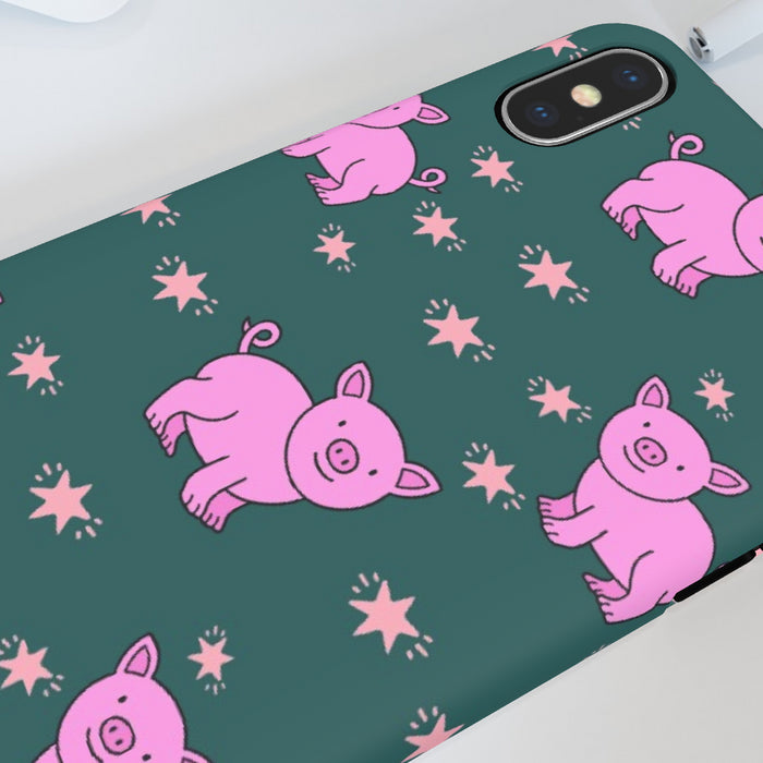 iPhone Cases - Pigs on Green - printonitshop