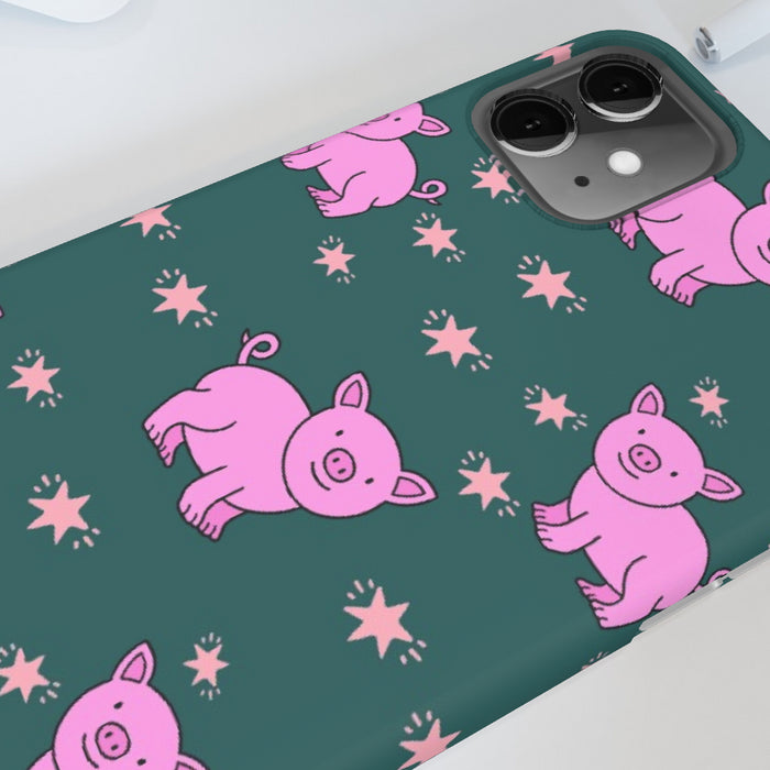 iPhone Cases - Pigs on Green - printonitshop