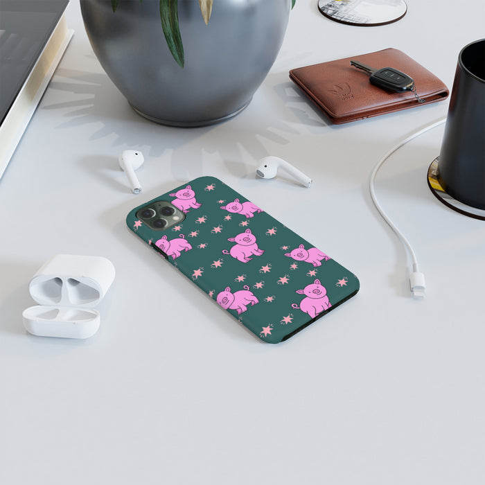 iPhone Cases - Pigs on Green - printonitshop
