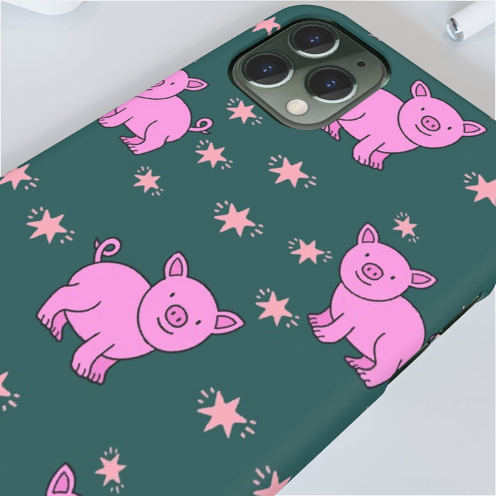 iPhone Cases - Pigs on Green - printonitshop