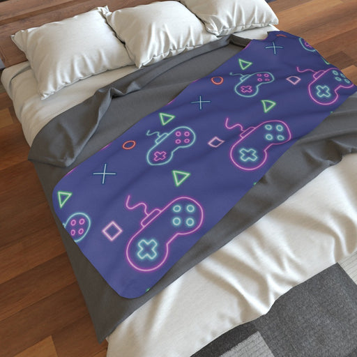 Blanket Scarf - Gaming Neon Light Purple - printonitshop