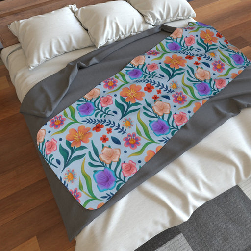 Blanket Scarf - Very Floral Blue - printonitshop