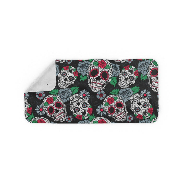 Blanket Scarf - Skulls and Roses - printonitshop