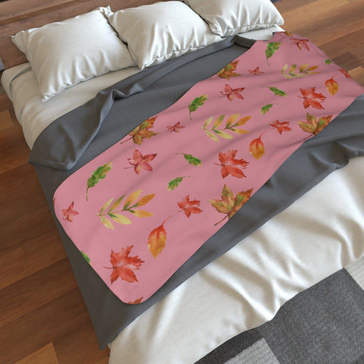 Blanket Scarf - Autumn Leaves Pink - printonitshop