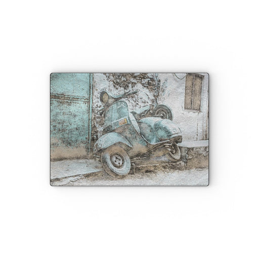 Glass Chopping Board - Classic Scooter - printonitshop
