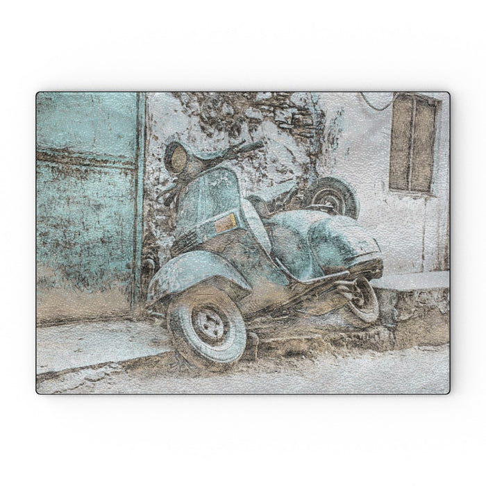 Glass Chopping Board - Classic Scooter - printonitshop