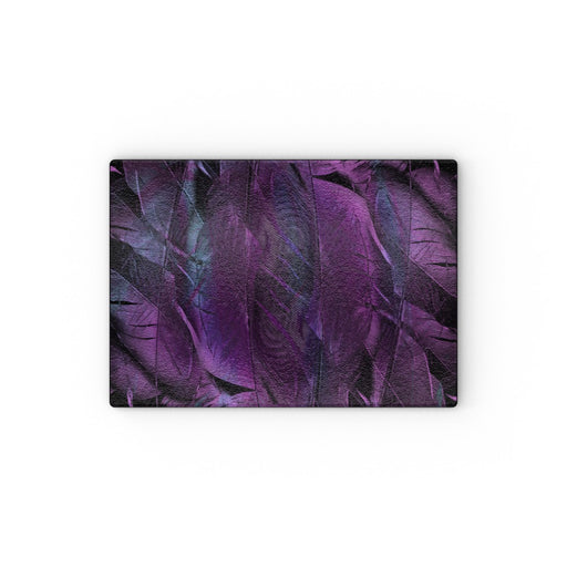 Glass Chopping Board - Purple Feathers - printonitshop
