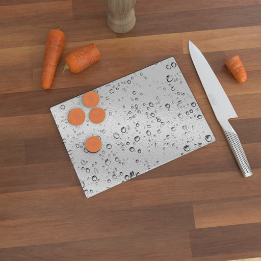 Glass Chopping Board - Droplets - printonitshop
