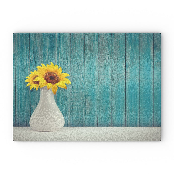 Glass Chopping Boards - Sunflower Vase - printonitshop