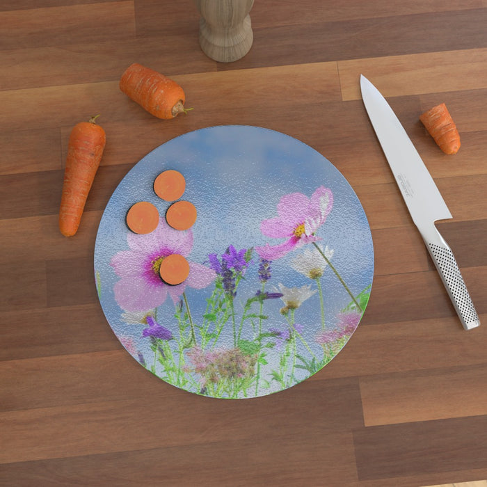 Glass Chopping Boards - Meadow Flowers - printonitshop