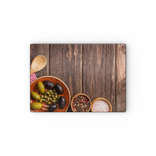 Glass Chopping Board - Olives and Seasoning - printonitshop
