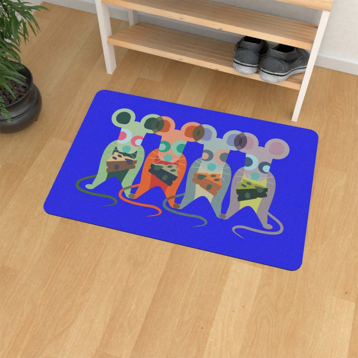 Floor Mats - Mice on Blue - printonitshop