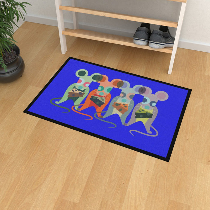 Floor Mats - Mice on Blue - printonitshop