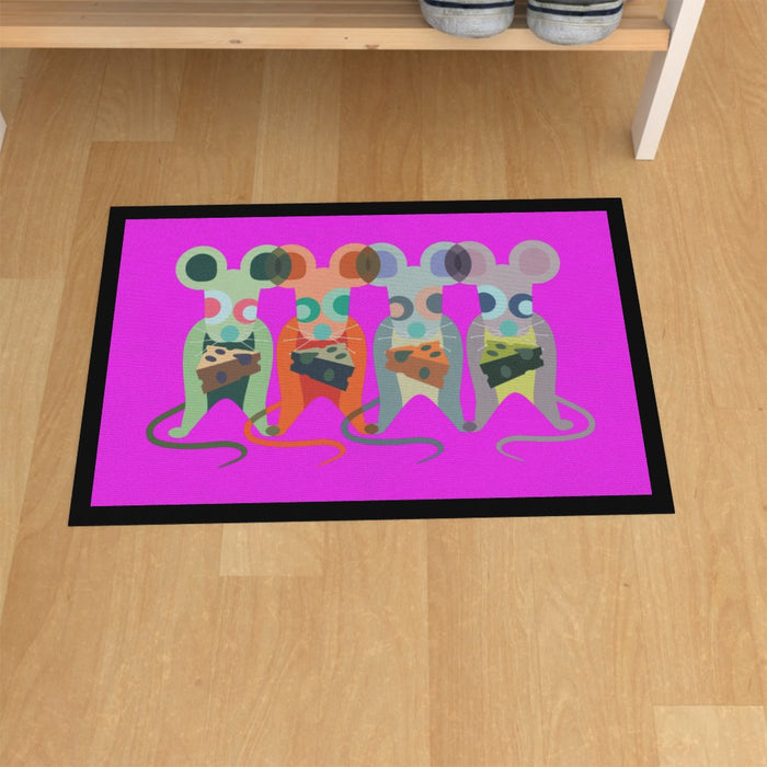 Floor Mats - Mice on Pink - printonitshop
