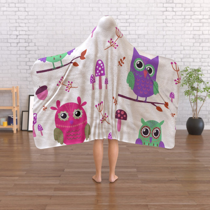 Hooded Blanket - Owl Friends - printonitshop