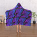 Hooded Blanket - Abstract Waves Blue/Purple - printonitshop