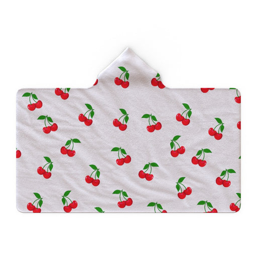 Hooded Blanket -  White Cherries - printonitshop