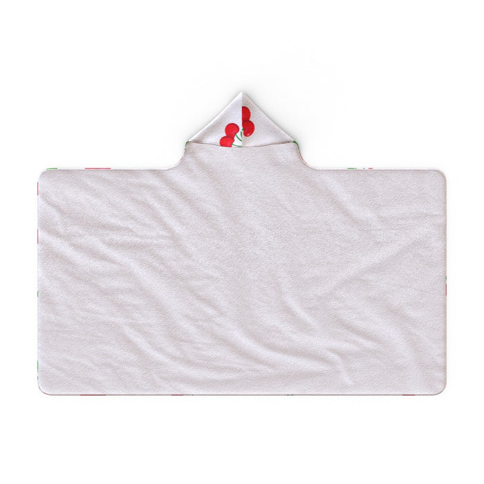 Hooded Blanket -  White Cherries - printonitshop