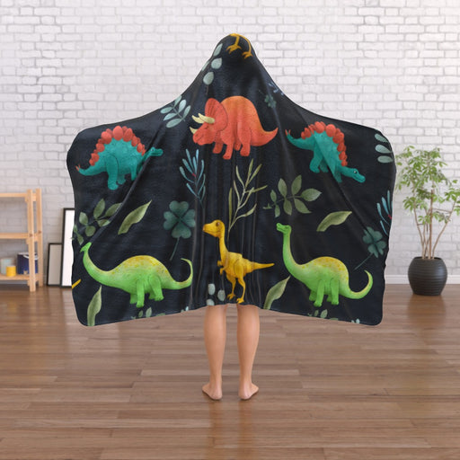 Hooded Blanket - Dino Dark - printonitshop