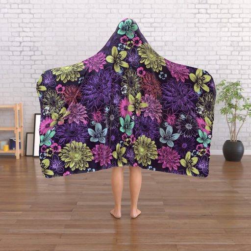 Hooded Blanket - Flowers - printonitshop
