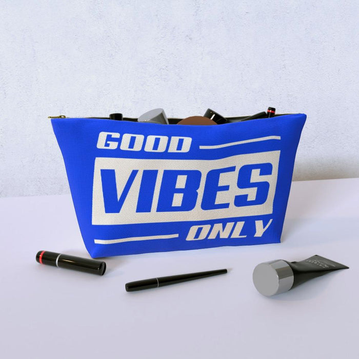 Cosmetic Bag - Good Vibes Only Blue - printonitshop